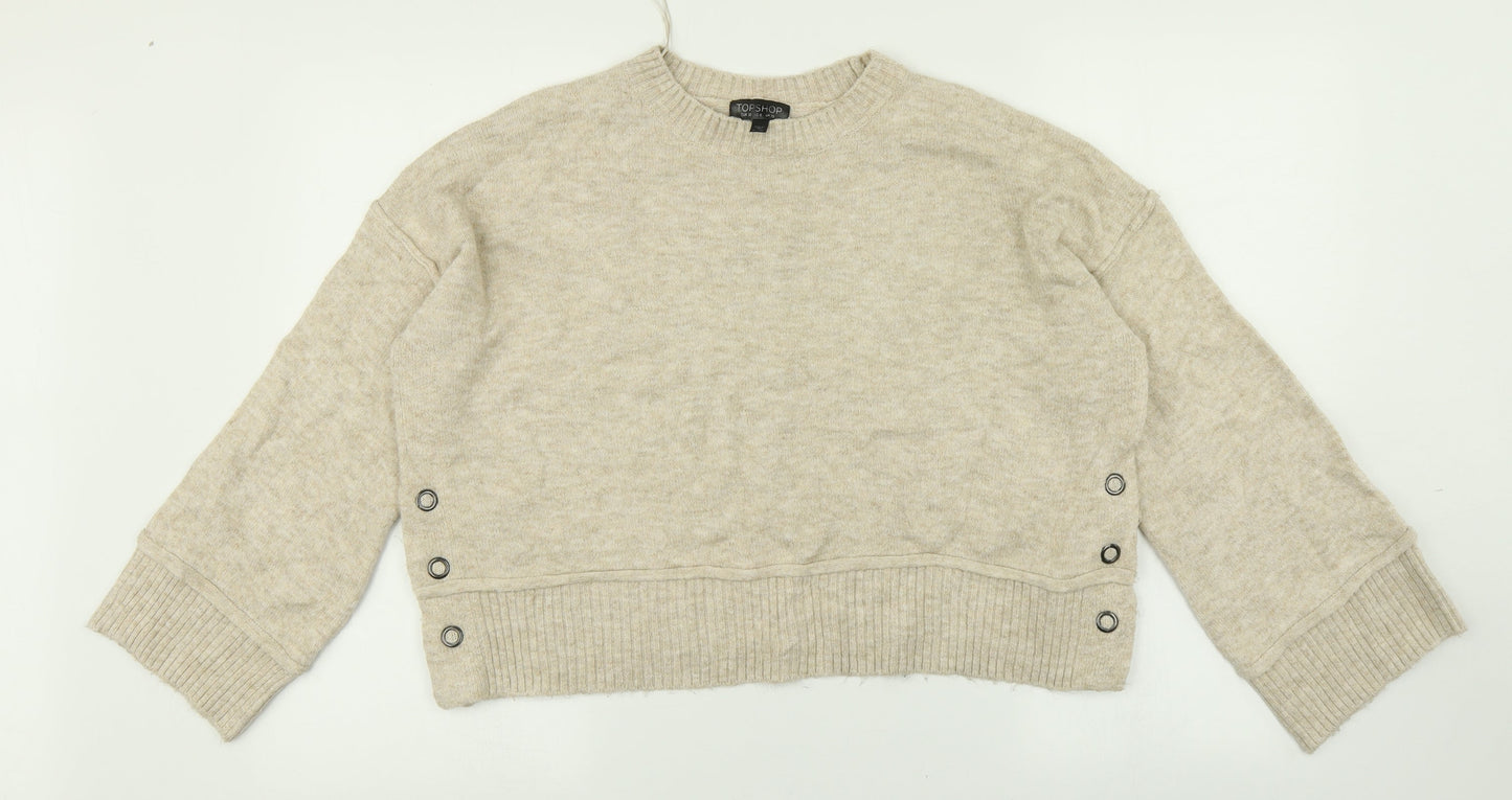 Womens UK Size 10 Topshop Beige Pullover Jumper