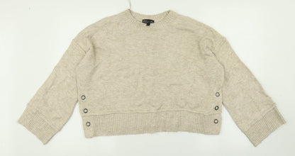Womens UK Size 10 Topshop Beige Pullover Jumper