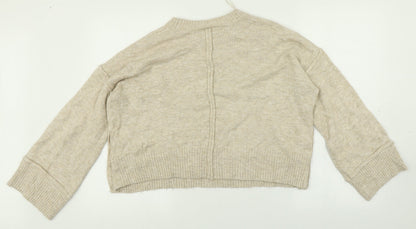 Womens UK Size 10 Topshop Beige Pullover Jumper
