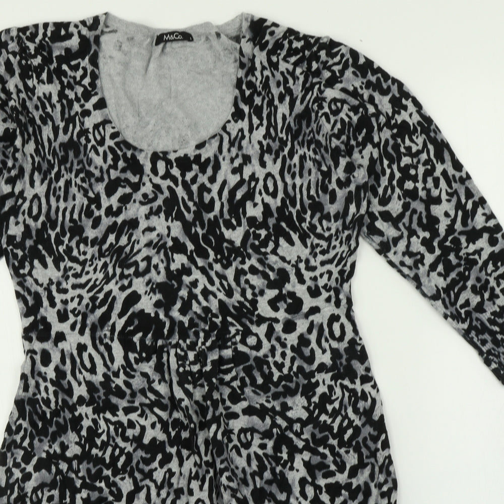 M&Co Womens Multicoloured Animal Print  A-Line  Size S