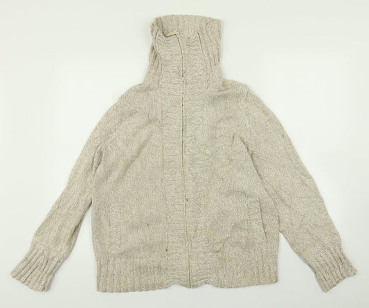 BHS Womens Beige   Full Zip Jumper Size 16