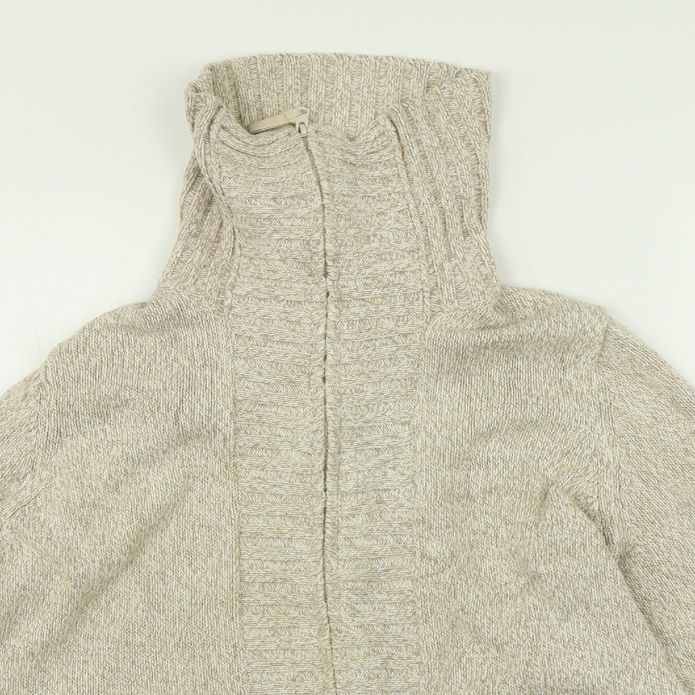 Womens UK Size 16 BHS Beige Full Zip Jumper
