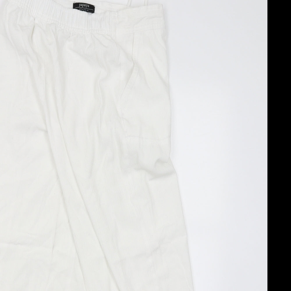 Womens UK Size 10 Papaya Regular Fit Jegging White Trousers