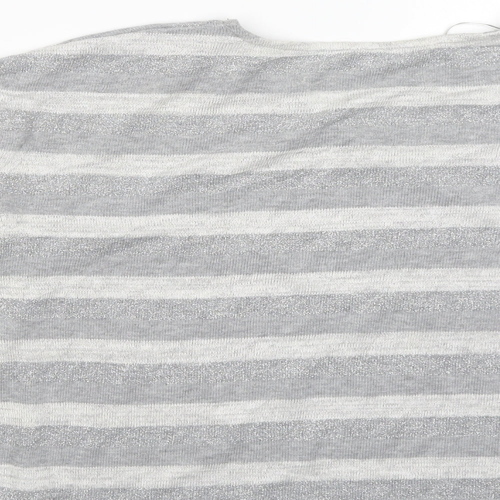 TU Womens Grey Striped  Basic Blouse Size 8