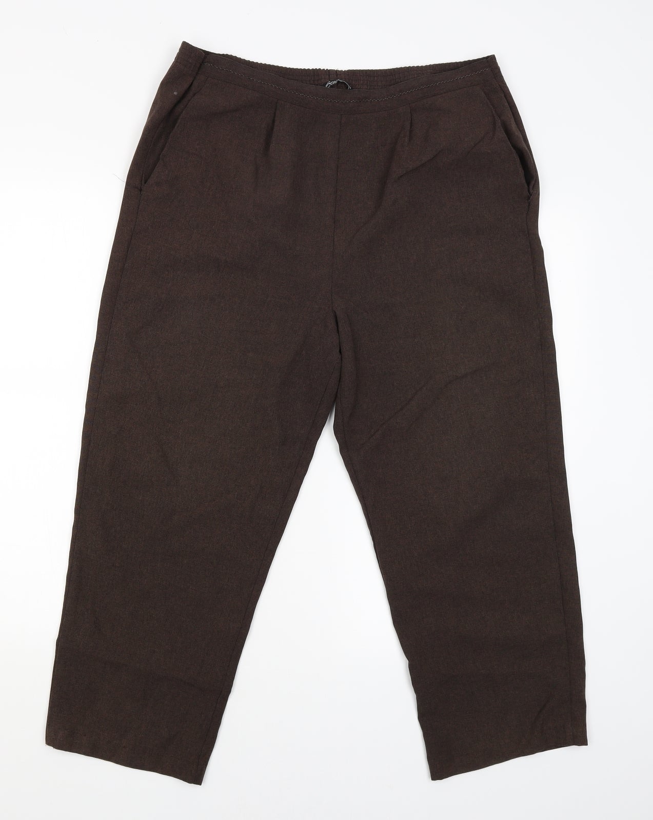 BM Womens Brown   Capri Trousers Size 14 L23 in