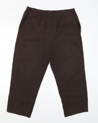 BM Womens Brown   Capri Trousers Size 14 L23 in