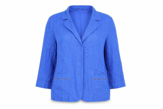 Womens UK Size 14 Isle Blue Cardigan Jumper
