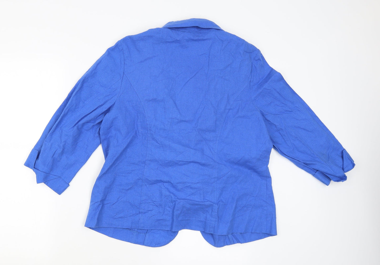 Womens UK Size 14 Isle Blue Cardigan Jumper