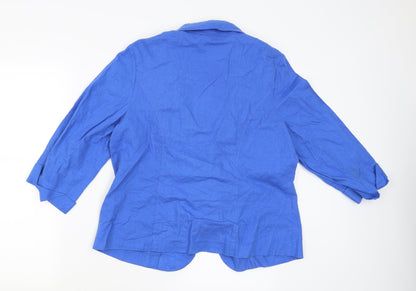Womens UK Size 14 Isle Blue Cardigan Jumper