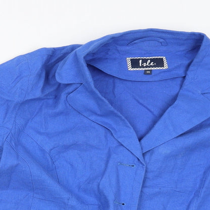 Womens UK Size 14 Isle Blue Cardigan Jumper