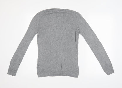 Gap Mens Grey Striped  Pullover Jumper Size L