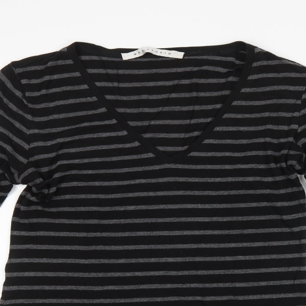 Womens UK Size  Max Studio Black Basic T-Shirt