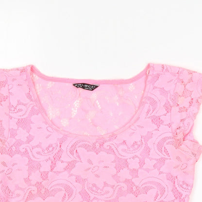 Womens UK Size 6 Select Pink Cropped Tank