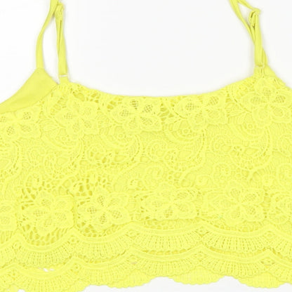 Select Womens Yellow Floral  Cropped Tank Size 10