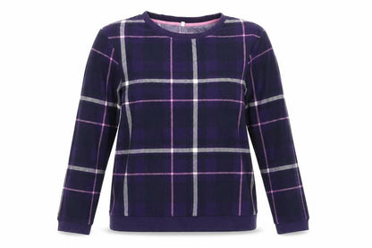NEXT Womens Purple Check  Pullover Jumper Size M