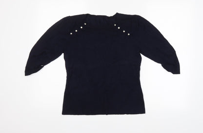 Womens UK Size  Preworn Blue Pullover Jumper