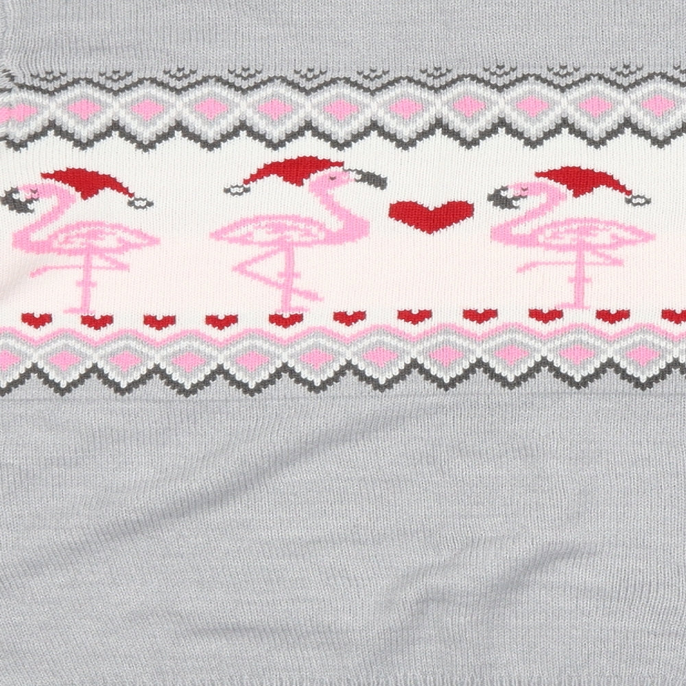 Avenue Womens Grey Argyle/Diamond  Pullover Jumper Size M