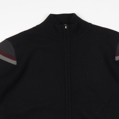 M&S Mens Black   Full Zip Jumper Size S