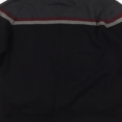 M&S Mens Black   Full Zip Jumper Size S