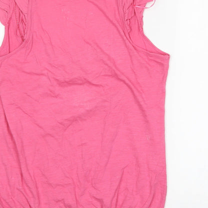 Womens UK Size 12 Red Herring Pink Basic Blouse