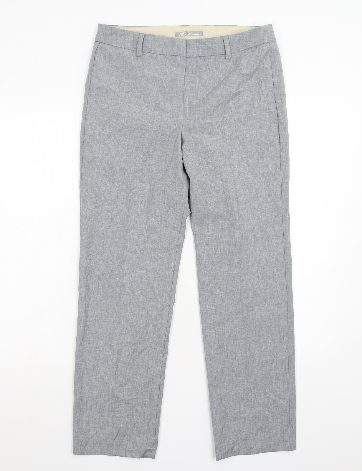 Womens UK Size 10 M&S Regular Fit  Grey Trousers