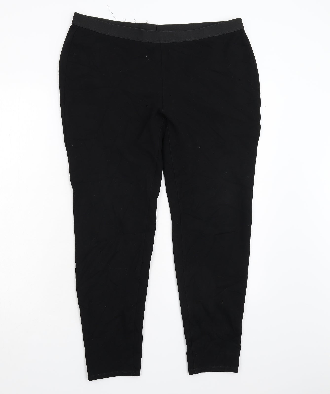 Womens UK Size 16 Preworn Regular Fit  Black Trousers