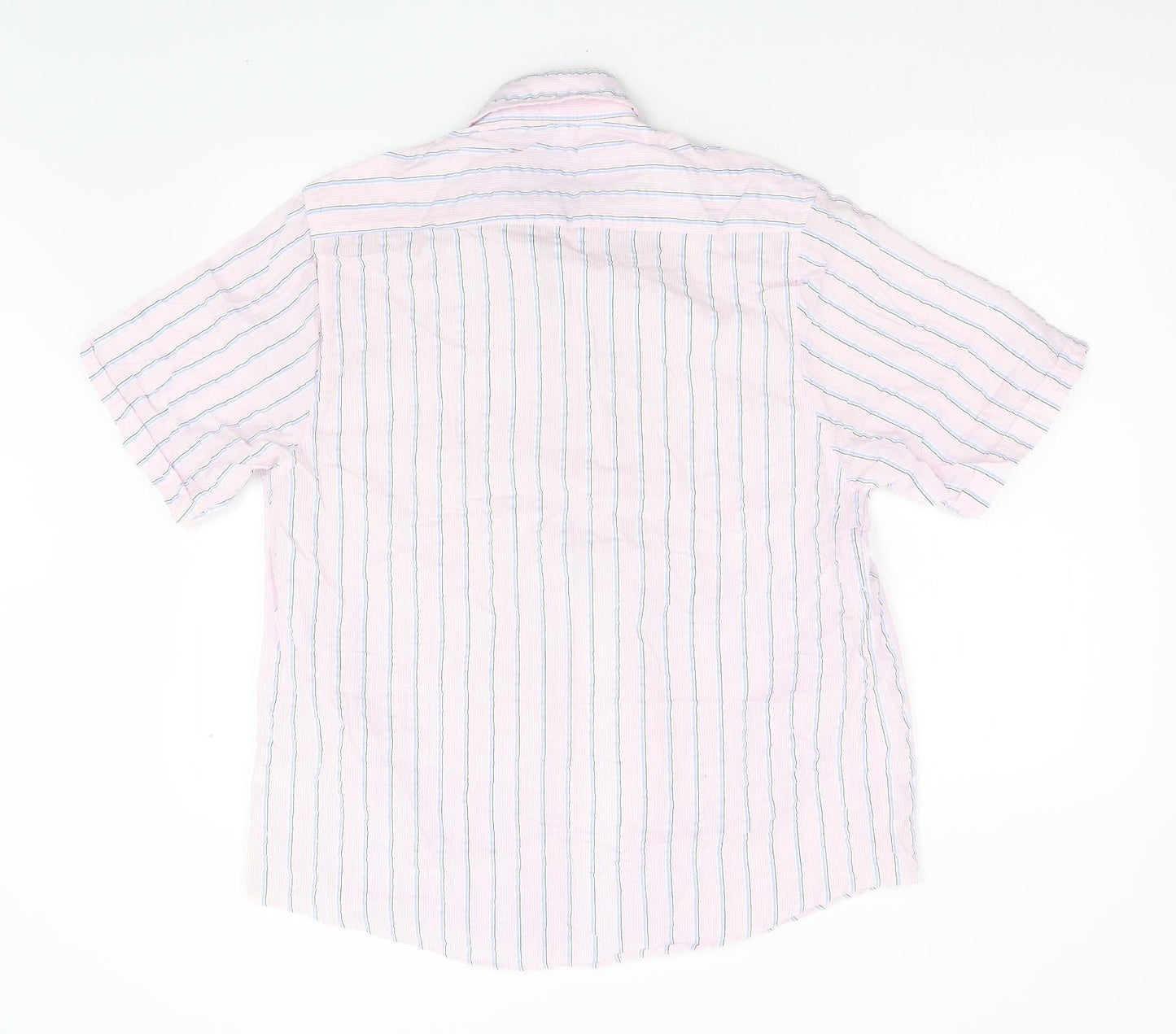Vintage Apparel Mens Pink Striped   Button-Up Size L
