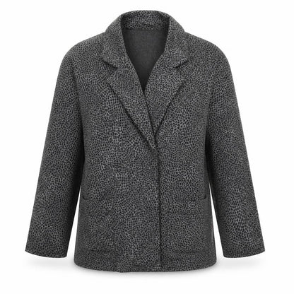 Amphora Womens Grey Animal Print  Jacket Blazer Size L