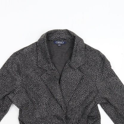 Amphora Womens Grey Animal Print  Jacket Blazer Size L