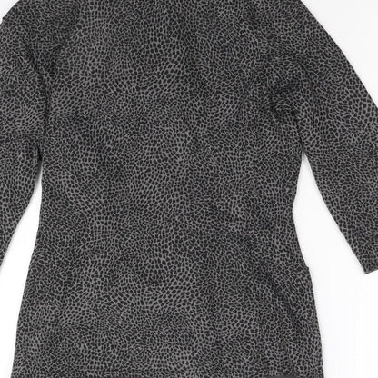 Amphora Womens Grey Animal Print  Jacket Blazer Size L