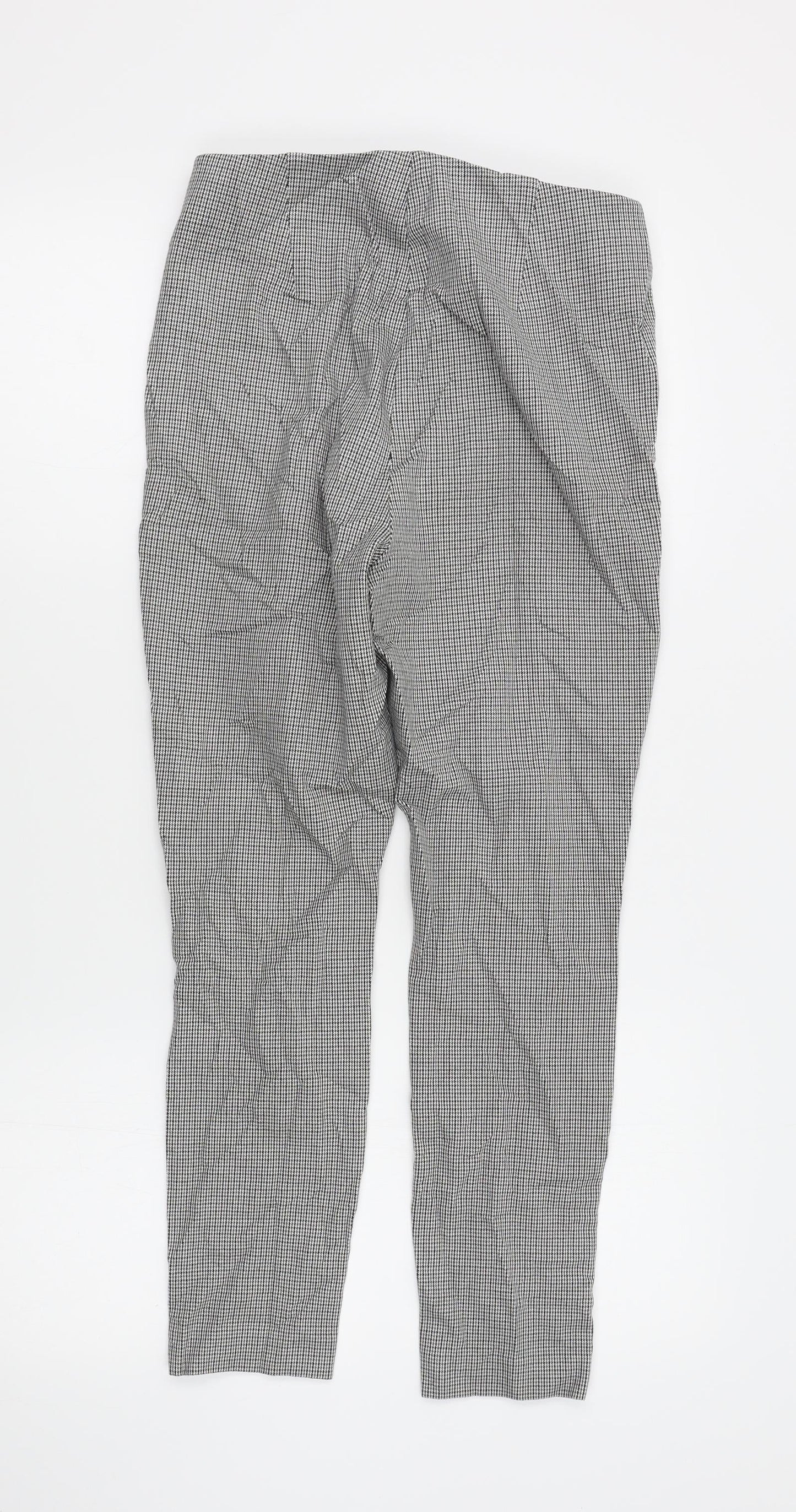 M&S Womens Grey Check  Trousers  Size 10 L23 in