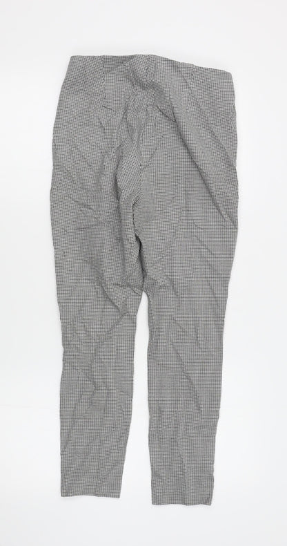M&S Womens Grey Check  Trousers  Size 10 L23 in