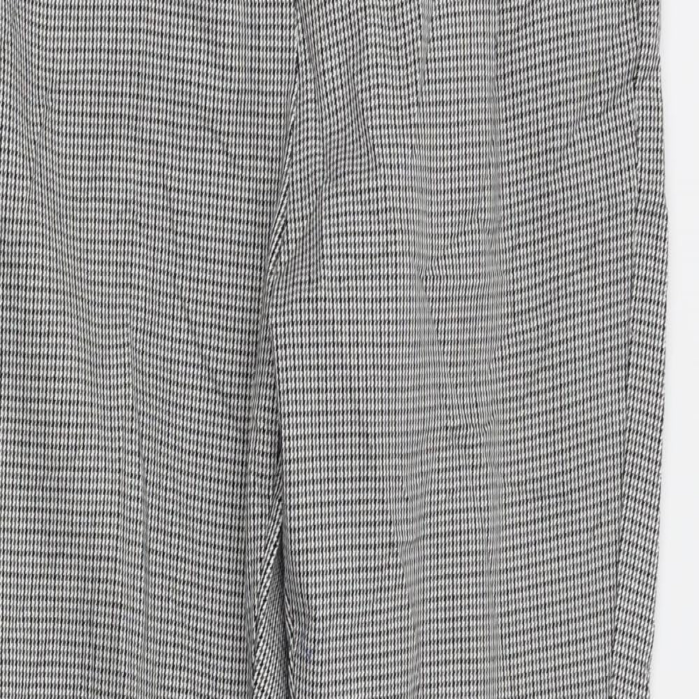 M&S Womens Grey Check  Trousers  Size 10 L23 in