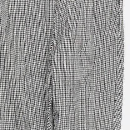 M&S Womens Grey Check  Trousers  Size 10 L23 in