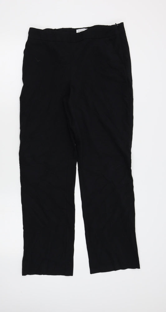 M&S Womens Black   Trousers  Size 12 L28 in
