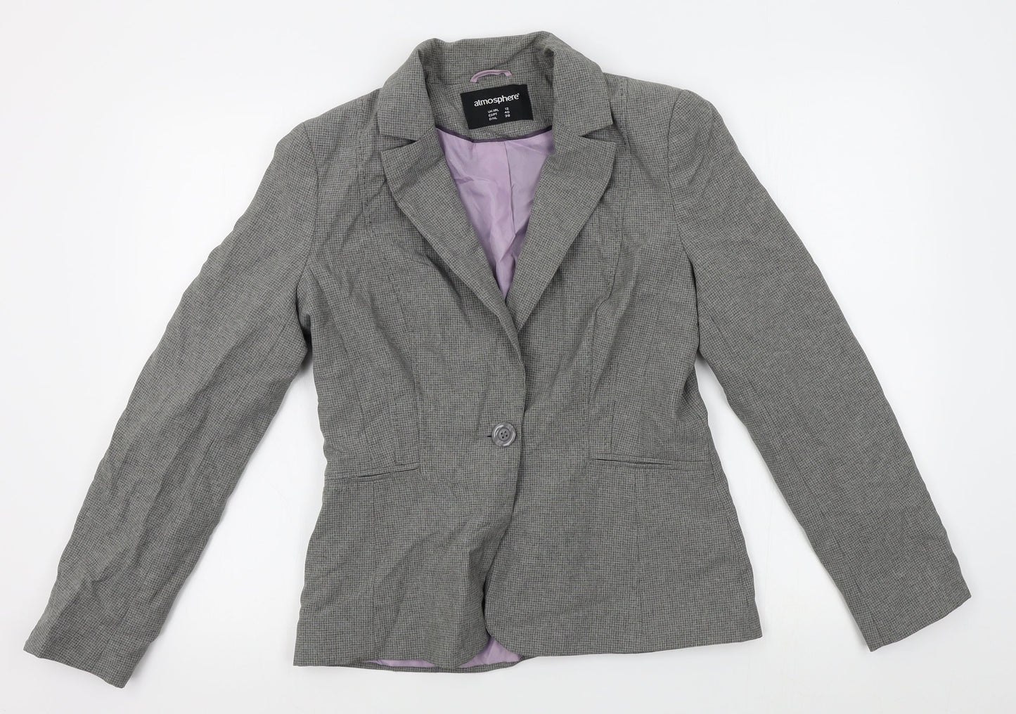 Atmosphere Womens Grey Check  Jacket Blazer Size 12