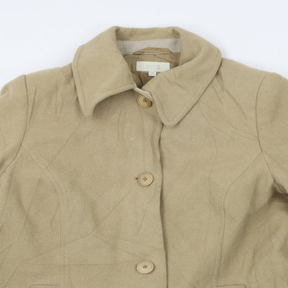 Womens UK Size 14 M&S Beige Overcoat