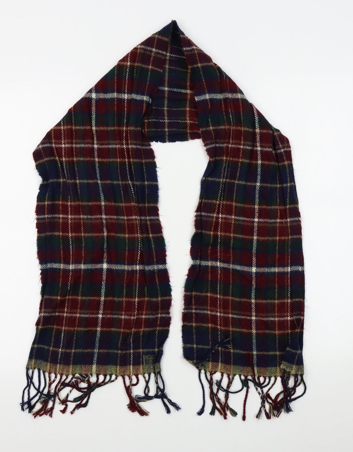 Made in Italy Womens Red Plaid   Scarf