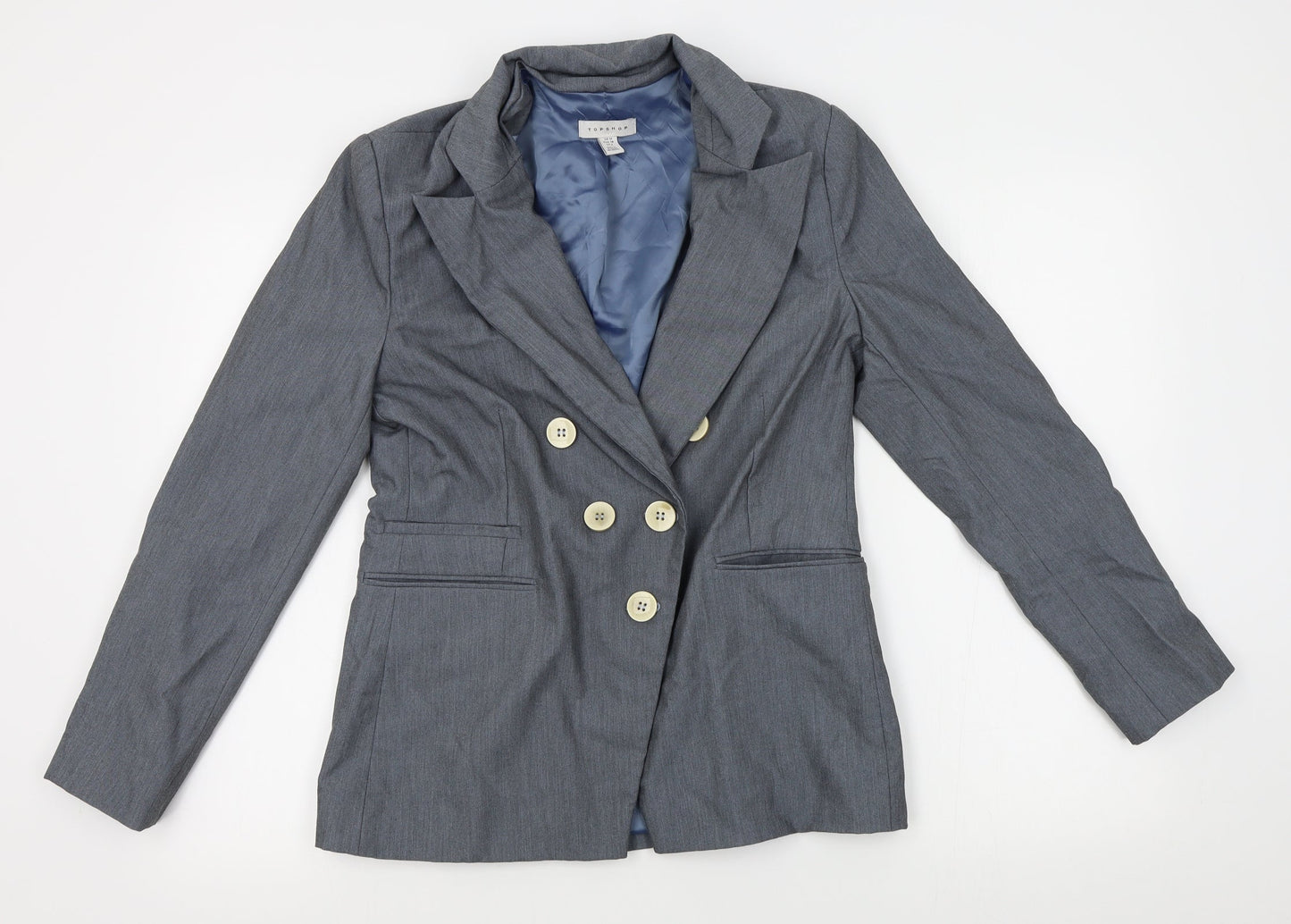 Topshop Womens Grey   Jacket Blazer Size 10