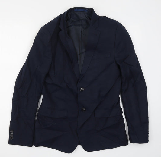 Mens UK Size 38 Topman Regular Blue Suit Jacket