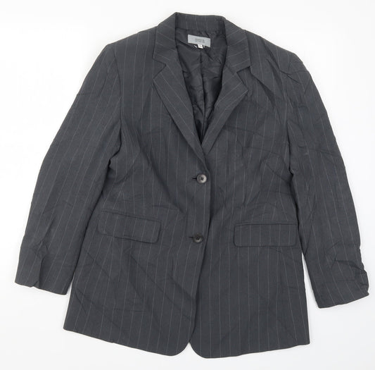 Marks and Spencer Womens Grey Striped  Jacket Suit Jacket Size 12