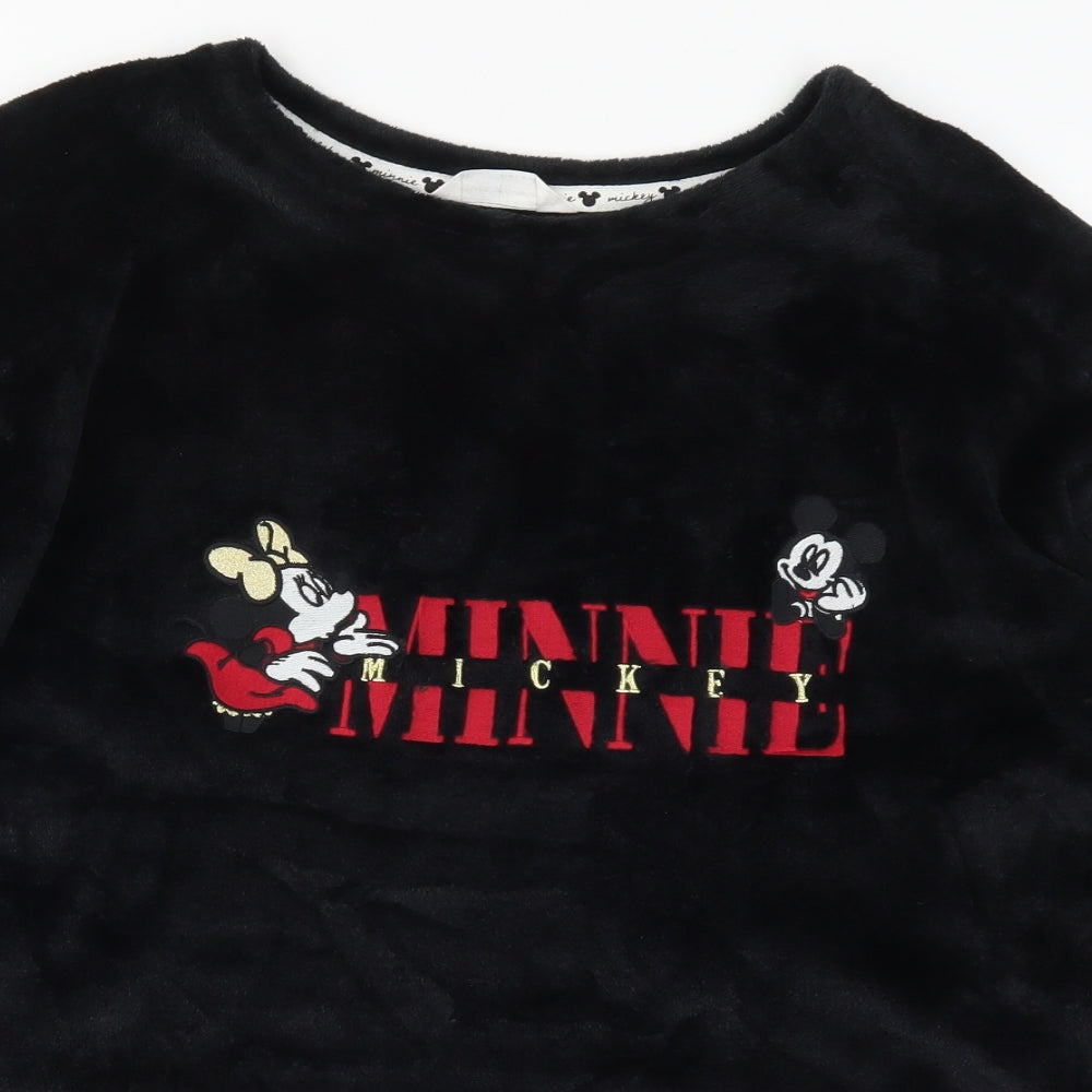 Marks & Spencer Womens Black Solid  Top Pyjama Top Size 12  - Minnie Mickey