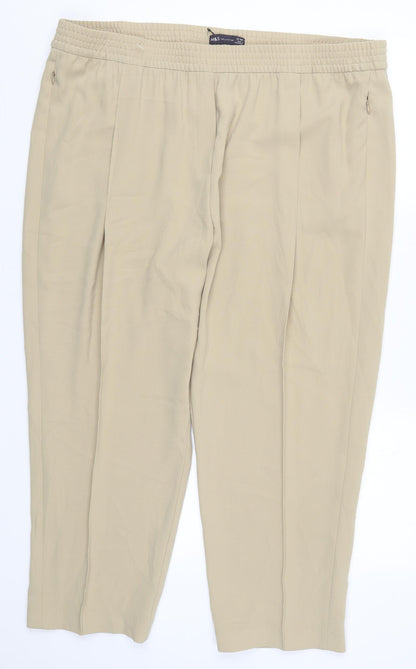 Womens UK Size 22 Marks and Spencer Regular Fit  Beige Trousers