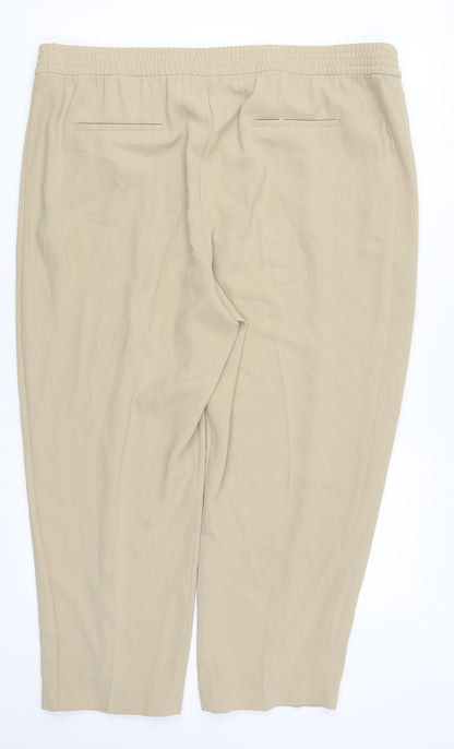 Womens UK Size 22 Marks and Spencer Regular Fit  Beige Trousers