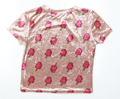 Preworn Womens Pink Solid  Top Pyjama Top Size S  - Ice Lollies