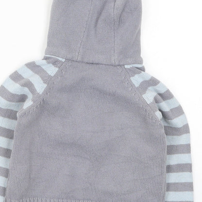 Cherokee Boys Blue Striped Knit Full Zip Jumper Size 12-18 Months