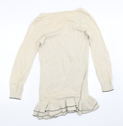 Womens UK Size 12 Papaya Beige Pullover Jumper