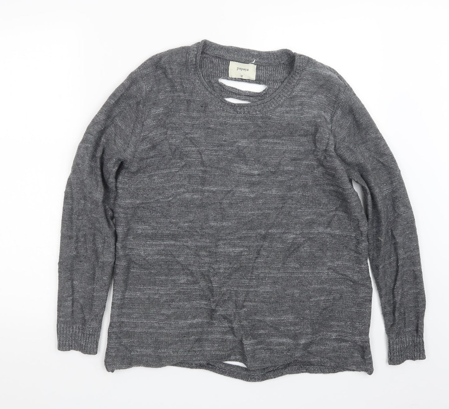 Womens UK Size M Papaya Grey Pullover Jumper