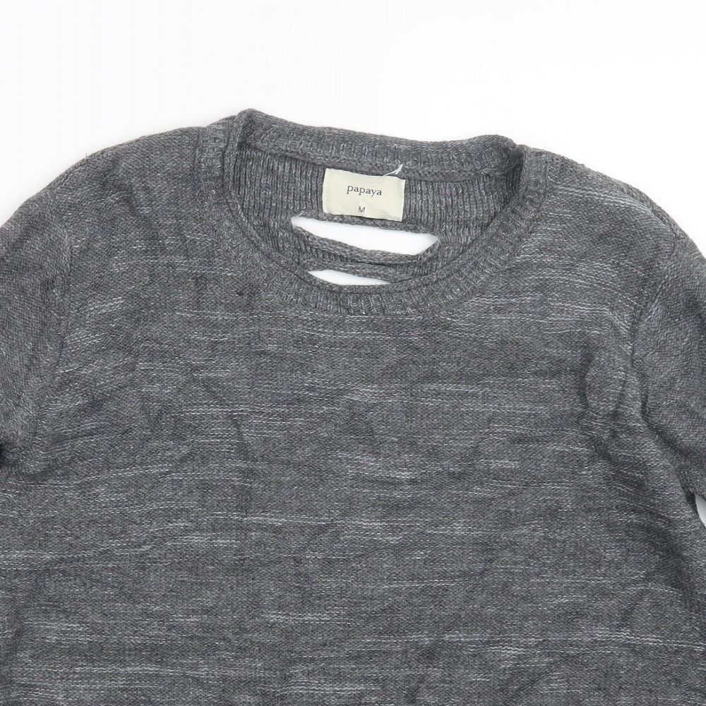 Womens UK Size M Papaya Grey Pullover Jumper