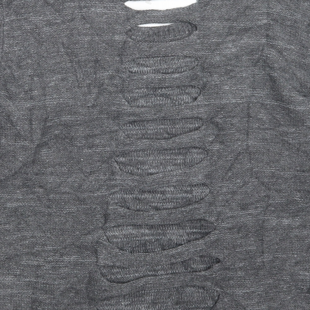 Womens UK Size M Papaya Grey Pullover Jumper